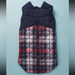 Stylish Plaid Dog coat - Navy and Red